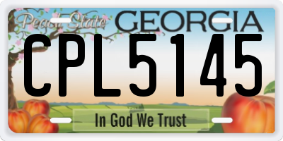 GA license plate CPL5145