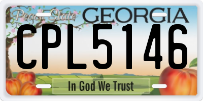 GA license plate CPL5146