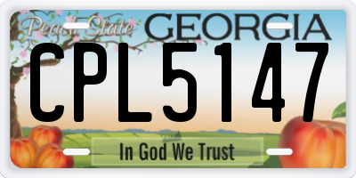GA license plate CPL5147