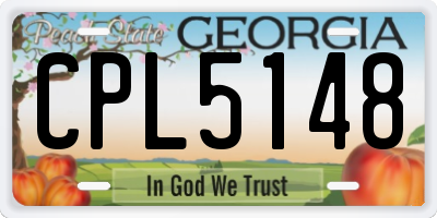 GA license plate CPL5148