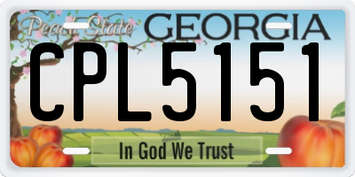 GA license plate CPL5151