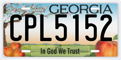 GA license plate CPL5152