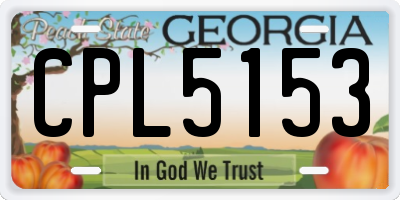 GA license plate CPL5153