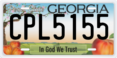 GA license plate CPL5155