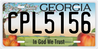 GA license plate CPL5156