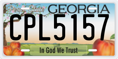 GA license plate CPL5157