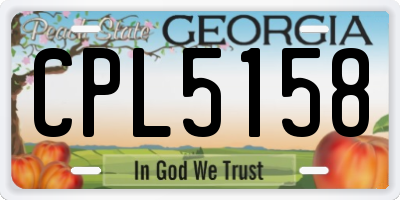 GA license plate CPL5158