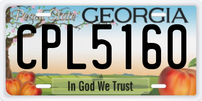 GA license plate CPL5160