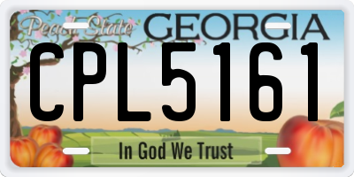 GA license plate CPL5161