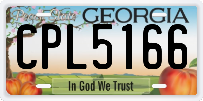 GA license plate CPL5166