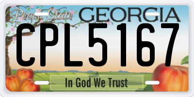 GA license plate CPL5167
