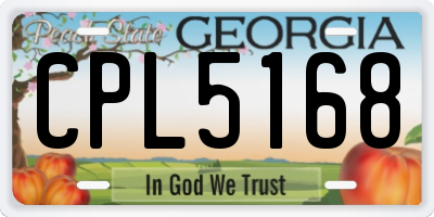 GA license plate CPL5168