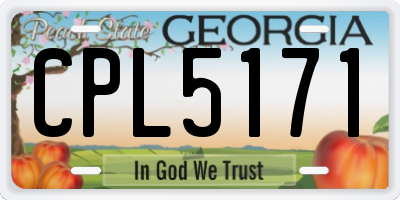 GA license plate CPL5171