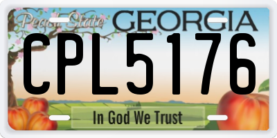 GA license plate CPL5176