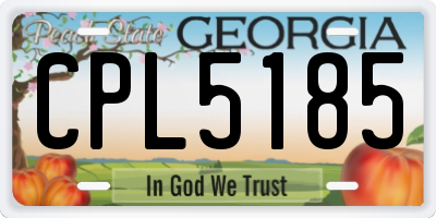 GA license plate CPL5185