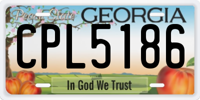 GA license plate CPL5186