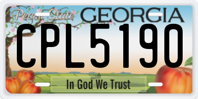 GA license plate CPL5190