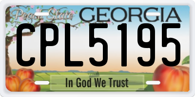 GA license plate CPL5195