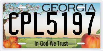 GA license plate CPL5197