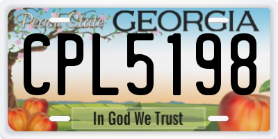 GA license plate CPL5198