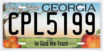 GA license plate CPL5199