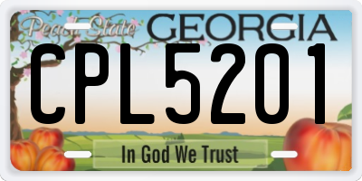 GA license plate CPL5201
