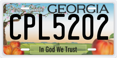 GA license plate CPL5202
