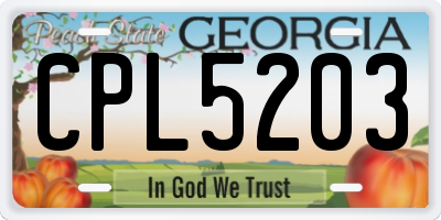 GA license plate CPL5203