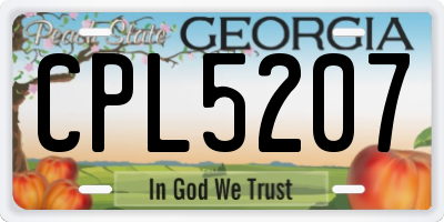 GA license plate CPL5207