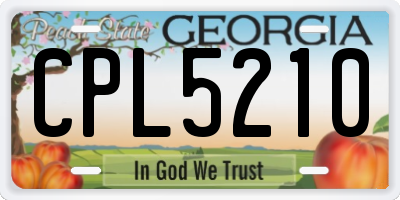 GA license plate CPL5210