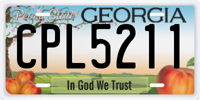 GA license plate CPL5211