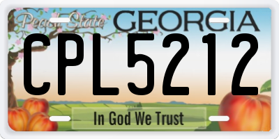 GA license plate CPL5212
