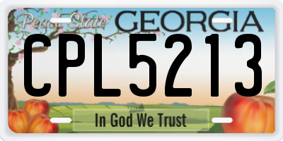 GA license plate CPL5213