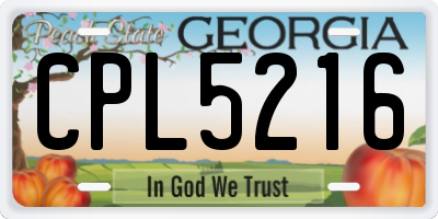 GA license plate CPL5216