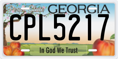 GA license plate CPL5217