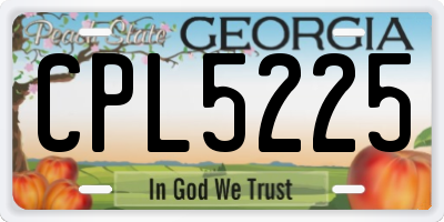GA license plate CPL5225