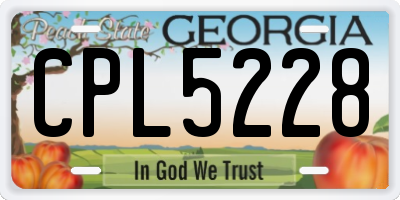 GA license plate CPL5228