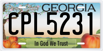 GA license plate CPL5231