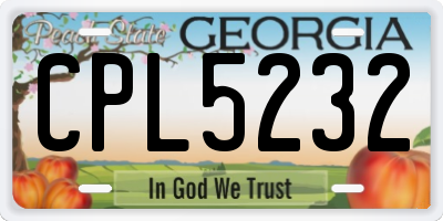GA license plate CPL5232