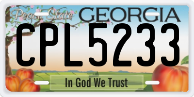 GA license plate CPL5233
