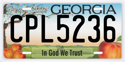 GA license plate CPL5236