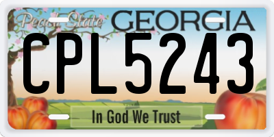 GA license plate CPL5243