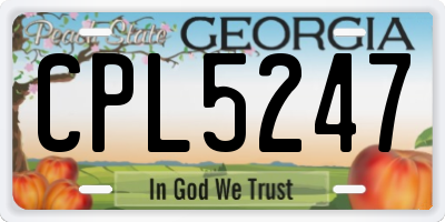 GA license plate CPL5247