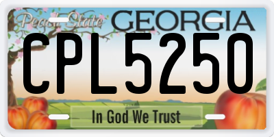 GA license plate CPL5250