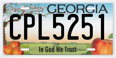 GA license plate CPL5251