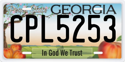 GA license plate CPL5253