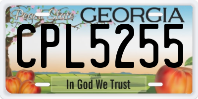 GA license plate CPL5255