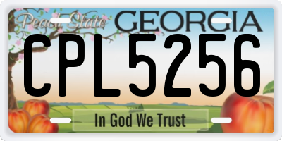 GA license plate CPL5256