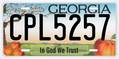 GA license plate CPL5257