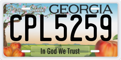 GA license plate CPL5259